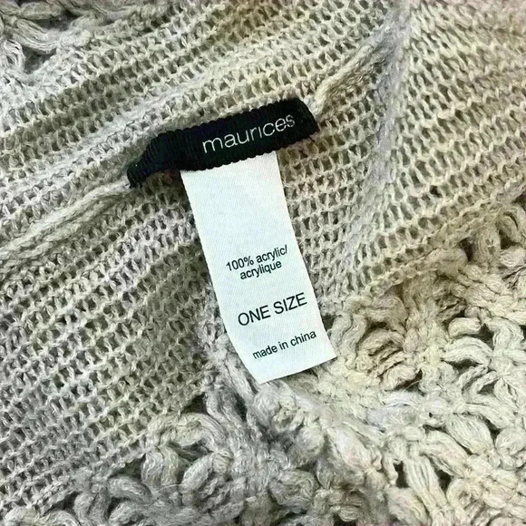 Maurices Tan Knit Poncho Sweater One Size - Picture 5 of 6